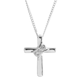 Dicksons 73-4850P Faith Hope Love Crystal 18 inch Silver Plated Women's Necklace in Jewelry Box
