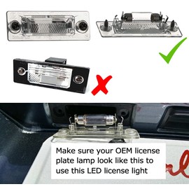 iJDMTOY OEM-Fit White 18-SMD Full LED License Plate Light Assembly Compatible With Volkswagen 2001-2005 Passat, 2005-2010 Jetta, Replace OEM Incandescent Lamps