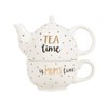 Sass and Belle Metallic Monochrome Mum Tea Time Teapot For