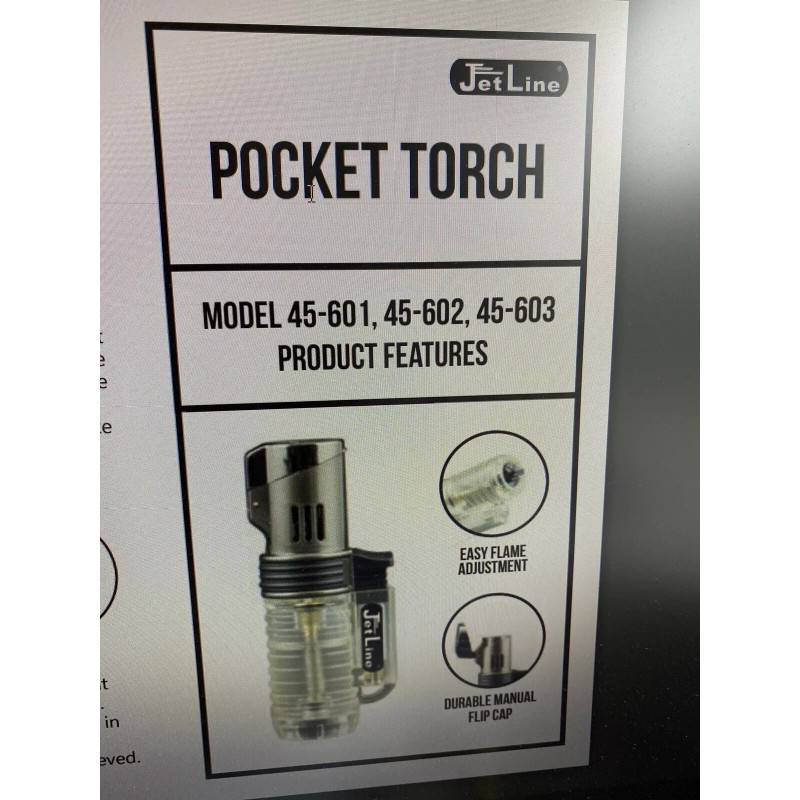 Jetline Pocket Torch Double Jet Flame - Black - New