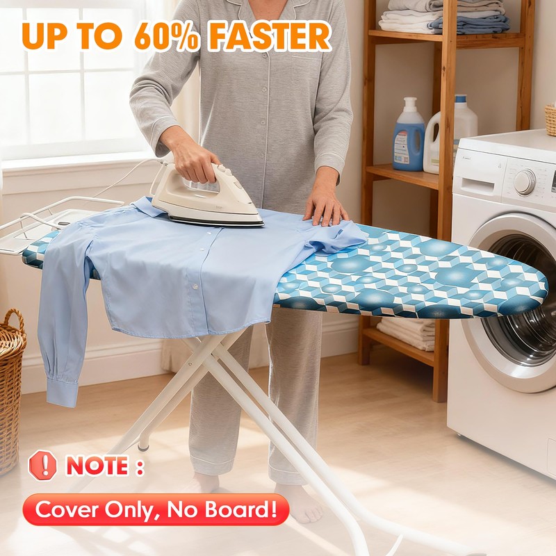 Ironing Board Cover and Pad, 18x49 Extra Wide Thick Iron
