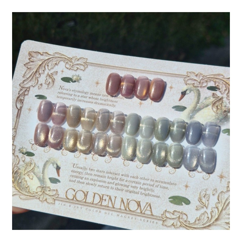 [FW season highly recommended] Champagne gold magnetic gel handmade nail