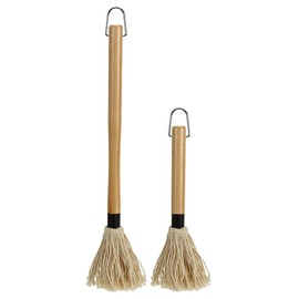 Apvok Two Size Bbq Mop Brushes For Sauce Wooden Long Handle Mops & Brushes For Barbecue,Grilling,Basting,Roasting,Cooking,Smoking Steak(18" And 11")