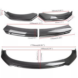 Unbranded Carbon Fiber Front Bumper Lip Spoiler & Side Skirt For Infiniti Q60 Body Kits