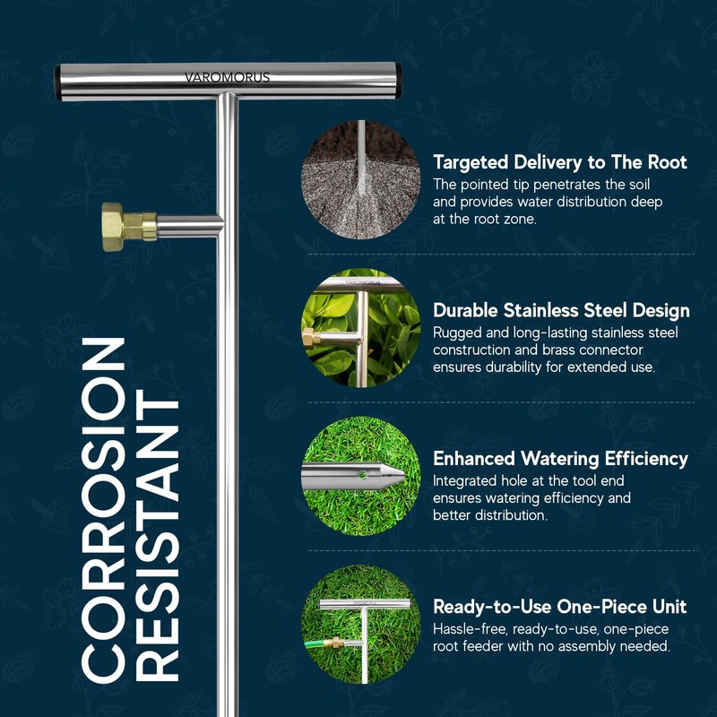 Varomorus Stainless Steel Deep Root Feeder for Tree Watering Spike