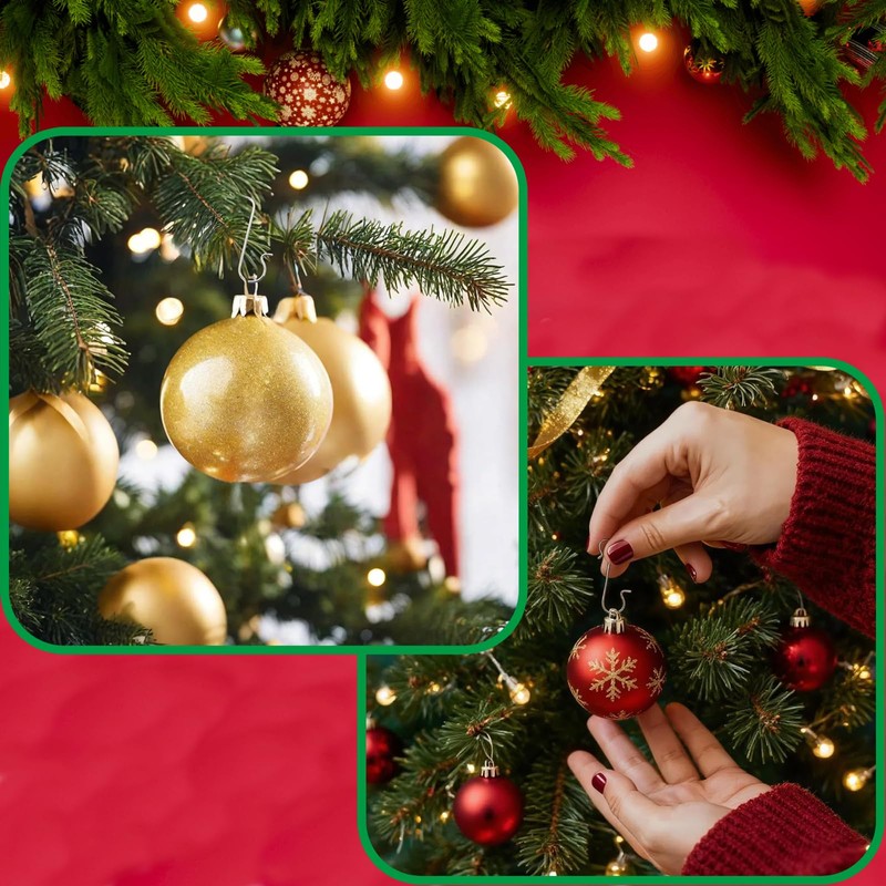 Daxtril 200PCS Christmas Ornament Hooks Xmas Metal Wire Hooks S-Shaped