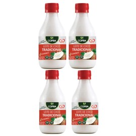 Leite de Coco Brasileiro Tradicional Copra 200ml | Pack of 4x200ml | Brazilian Coconut Milk | Brazil in Texas Bundle