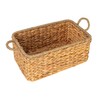 Household Essentials Rectangular Handwoven Water Hyacinth and Seagrass Basket with