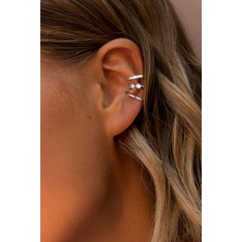 Gold Plated Ear Cuff Earrings Non Piercing for Women - Hypoallergenic Ear Cuffs Silver/Gold Non Tarnish Clip on Cartilage Earrings Fake Earring Set Trendy Jewelry 3Pcs