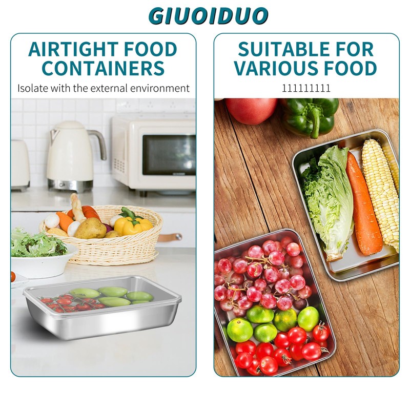 GIUOIDUO stainless steelFood Storage Containers setsstorage box with lidfreezer FrozenKitchen