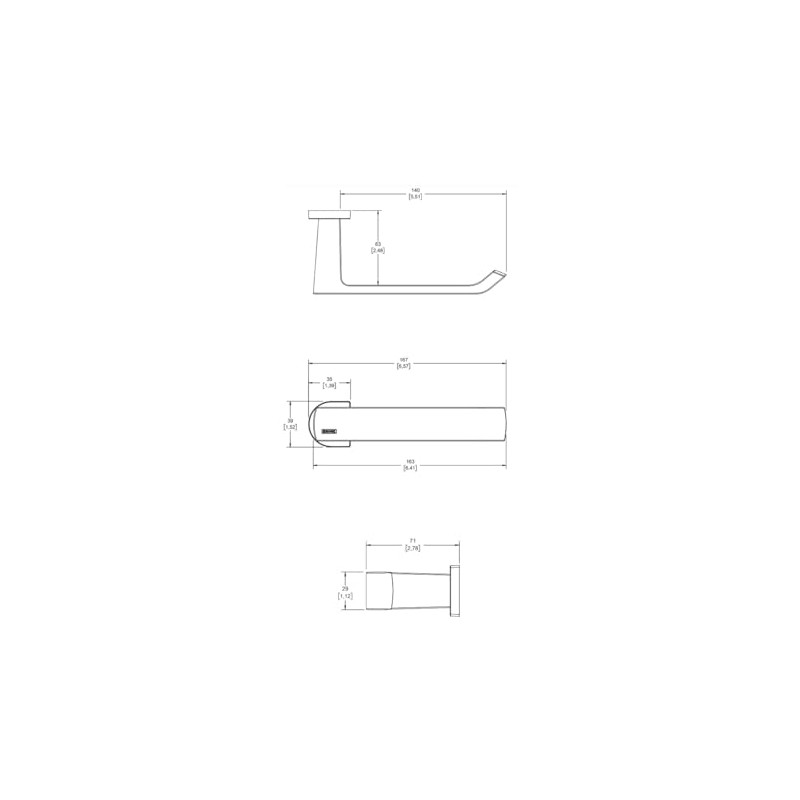 HELVEX Toallero Corto para Baño Acabado Cromo SPG-109 Linea Spiga
