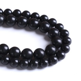 6MM 60PCS Natural Stone Shungite Beads Crystal Loose Beads for Jewelry Making DIY Bracelet