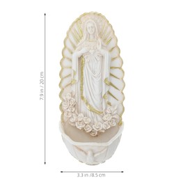 PRETYZOOM Ceramic Guadalupe Holy Water Font Wall Hanging Decor for Home Entrance, Unique Gift for First Communion and Religious Occasions