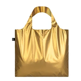 METALLIC, Matt Gold. Bag: LOQI BAG: Ich wiege 55 g. Ich kann 20 kg tragen. Ich bin wasserabweisend. Ich bin aus Polyester