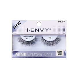I-ENVY Mink Impact Lite - 100% 3D Mink-Like Vegan Lashes, Lightweight & Comfortable, Natural Fluffy, Invisible Band, All-Day Wear Undetectable False Eyelashes