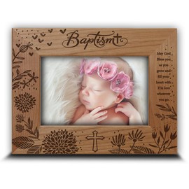 BELLA BUSTA -Blessings Baptism Christening Baby Girl/Boy Baptized Presents from Godparents -Ceremony of Baptizing a Child-Engraved Frame (5x7 Horizontal)