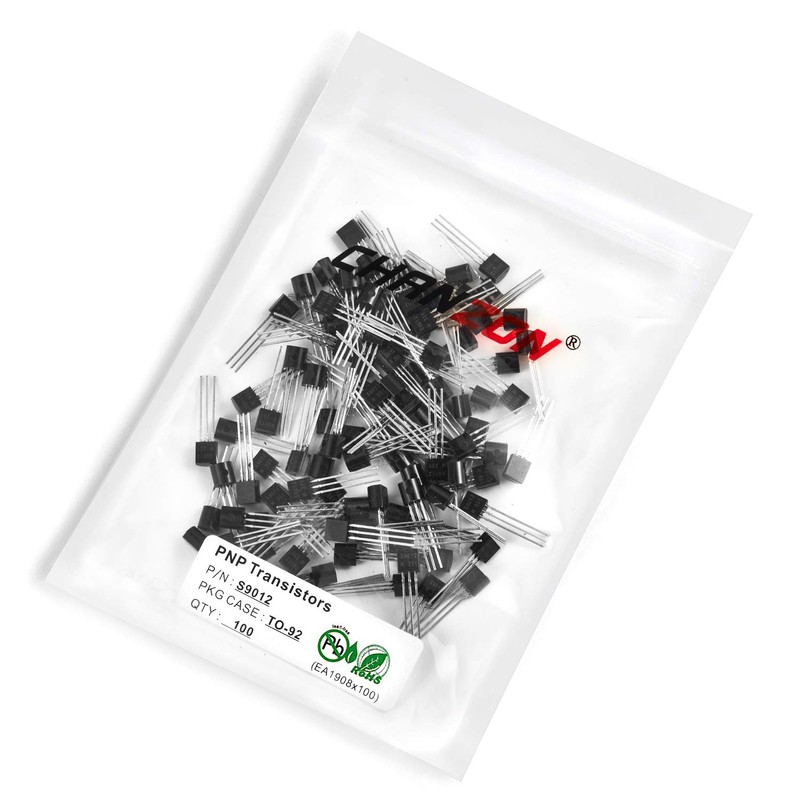 Chanzon S9012 TO-92 PNP Power BJT Bipolar Junction Transistor (Pack
