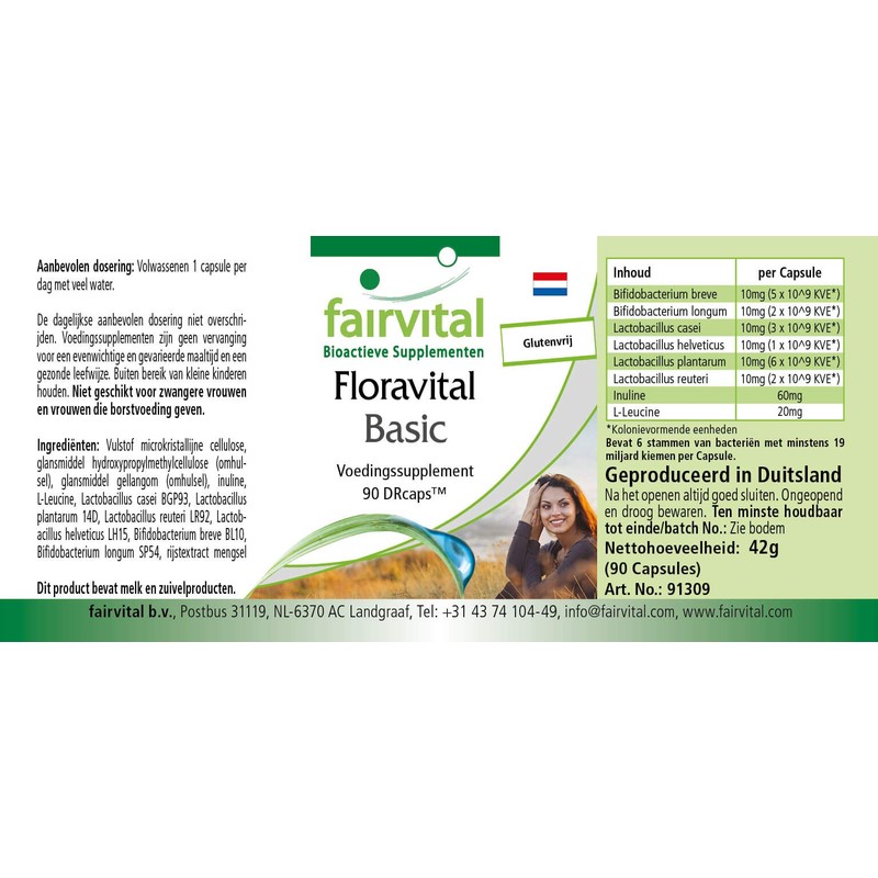 Fairvital Floravital Basic - 6 Bacterial Cultures & Inulin -