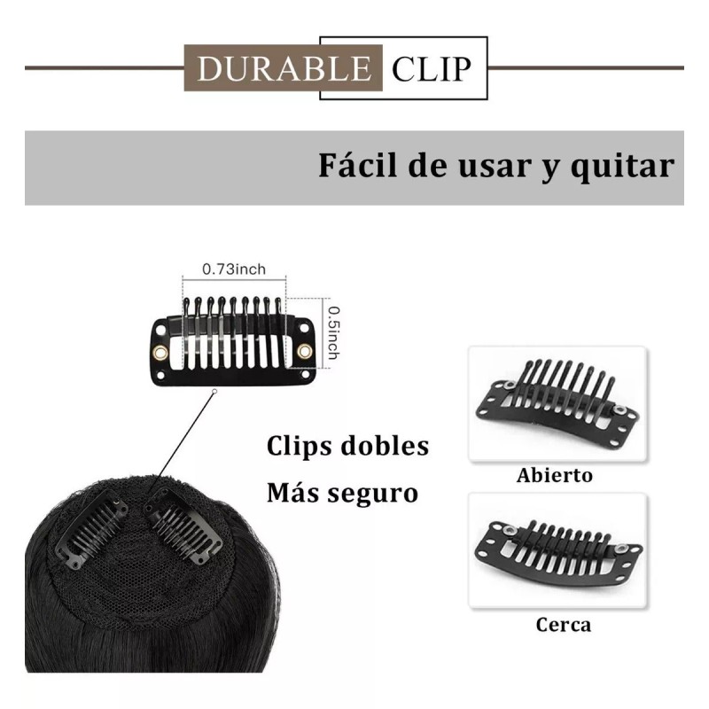 Felendy Clip De Extensiones De Flequillo Sintético Grueso Y Limpio