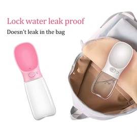 Regekul Dog Travel Water Bottle,Portable Dog Water Bottle Pet Drinking Bottle Drink Cup Dispenser for Walking Traveling Hiking, Multifunctional Outdoor Water Bottle for Dogs and Cats(19OZ, Pink)