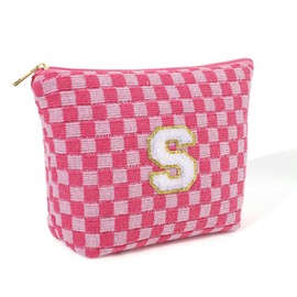 YOOLIFE Teen Girl Teenage Gifts Idea - Sweet Girls Gift, 7 8 9 10 11 12 13 14 15 16 Year Old Girl Birthday Gift, First Communion Gifts for Girls, Baptism Gifts for Girls, Checkered Makeup Bag L