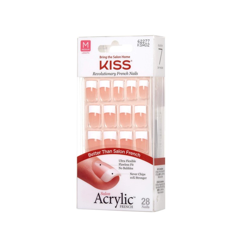 KISS Salon Acrylic French Nails Kit Sugar Rush Medium KSA02