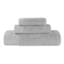 Superior Rayon from Bamboo Blend 3-Piece Towel Set, Luxury Quick Dry, Bathroom Essentials, Shower, Spa, Plush Soft Absorbent Towels, Includes 1 Bath, 1 Hand, 1 Washcloth/Face Towel, Platinum