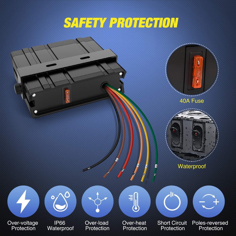 Nilight 4 Gang Rocker Switch Box SPST Toggle Panel 12V