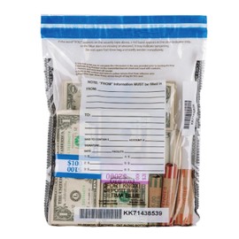 9Wx12H Ultima Ultima Blue Clear Tamper Evident Deposit Bags - 50/Pack