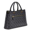 GUESS Cuba Tri Compartment Satchel Charcoal Logo, Charcoal logo
