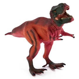 Zappi Co Children's T-Rex Red/Black Dinosaur Figure Toy (27 cm Length) Realistic Detailed Dino Collection Action Figures