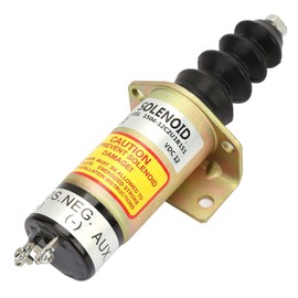 BORDSTRACT Solenoide de Cierre Electroválvula de Cierre Válvula solenoide Caja de Acero de 12 V Kit de reemplazo de solenoide de Cierre de Motor diésel 1504-12C2U1B1S1 para Bobina