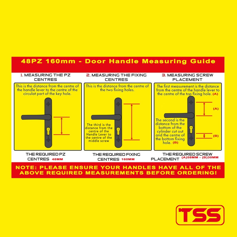 TSS UPVC Door Handle Set, 48mm PZ (Centres), Lever/Lever, Screw