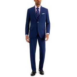 Nautica Mens Modern fit 2 Piece Suit 46 L / 40 Waist Blue Solid Stretch