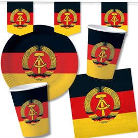 DH-Konzept 10 Paper Plates in GDR for Party and Birthday Plates Party Party Party Theme Party German Democratic Republic Black Red Gold Hammer Safe Nostalgia