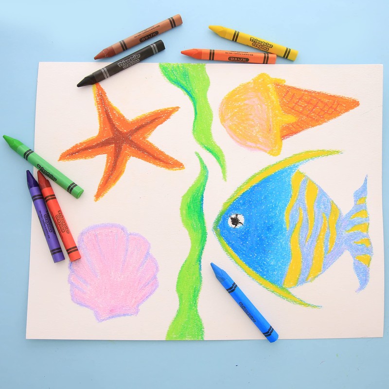 BAZIC 8 Color Premium Quality Super Jumbo Triangle Crayon