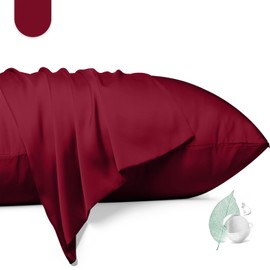 100% Mulberry Silk Pillowcase 2 Pack,Queen Size Silk Pillow Cases for Hair and Skin,Silky Smooth Bed Pillow Cover with Hidden Zipper,Natural Silk Pillow Case Set of 2 (Dark Red, Queen 20X30)