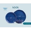 KooK Ceramic Dinnerware Set, Service for 4 (12-Piece) Plates &