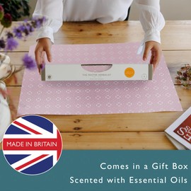 The Master Herbalist Fragrant Scented Drawer Liners in a GEOMETRIC PRINT (ROLLED) | Pack of 5 Sheets | Contains Essential Oils | Made in the UK (Helebore Pink | Neroli & Bergamot)