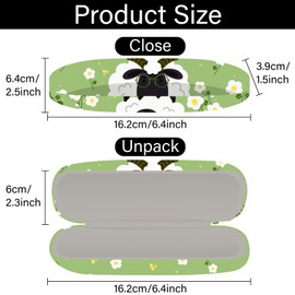 CREATCABIN Hard Shell Glasses Case Leather Sunglasses Case Glasses Holder Portable Glasses Bag Storage Bag Clamshell Protective Cleaning Cloth for Men and Women Travel Sheep 16.2 x 6.4 x 3.9 cm