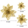Boao 24 Pieces Glitter Poinsettia Christmas Tree Ornament Christmas Flowers