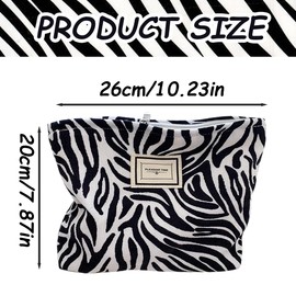Toiletry Bag Cosmetic Bag Corduroy Cosmetic Bag Multifunctional Travel Makeup Bag Embroidery Flower Multifunction Organiser Pouch Bag Pencil Case Small Canvas Handbag Zebra