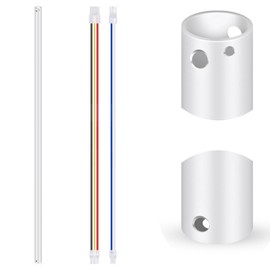 VIHOSE 48 Inch Ceiling Fan Downrod with Extension Cord 4 ft White Downrod for Ceiling Fan 1 Inch Outside Diameter Not Threaded Suitable for a Wide Range of Fans