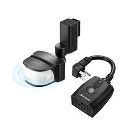 DEWENWILS Motion Sensor Outlet, Indoor Outdoor Motion Sensor Plug Outlet, Adjustable Sensing Angle,50FT Detection Range, 100FT Wireless Light Switch Transmitter, No Wiring, Long Time Delay