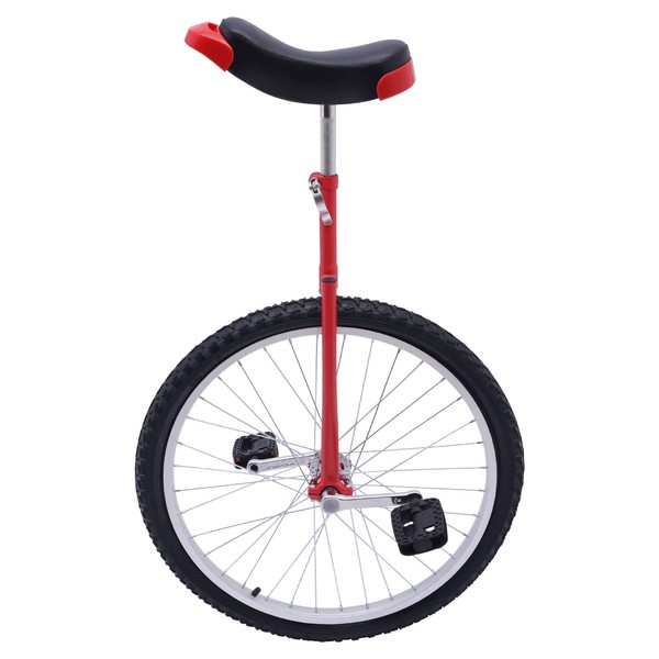 KenSyuInt 24" Wheel Unicycle,Unicycle,Leakproof Tire Wheel Cycling,Unicycles for Adults,for Outdoor Sports Fitness Exercise Health,Red