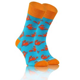 sesto senso Lustige Baumwolle Socken Damen Herren Bunte Ungleiche Funny Socks 43-46 Krabbe