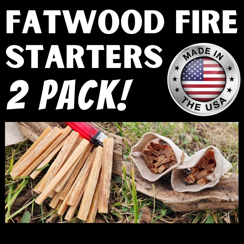 Bushcraft Fire Starting Firestarting Preparedness 2 PACK Fatwood Free Shipping