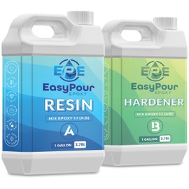 Easy Pour Epoxy Kit – 2-Gallon 1:1 Resin and Hardener Kit – High-Gloss Clear, No-Bubble, Non-Yellowing – Supplies for Arts and Crafts, Woodworking, Jewelry