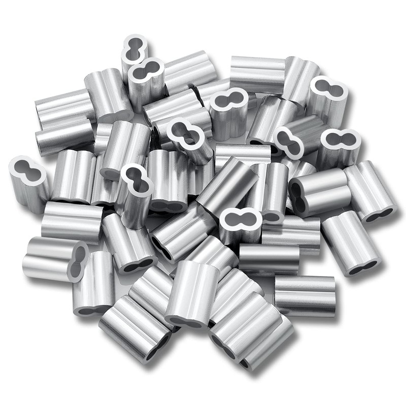 1/4'' (6 mm) Aluminum Crimping Loop Sleeves 30 pcs, Cable