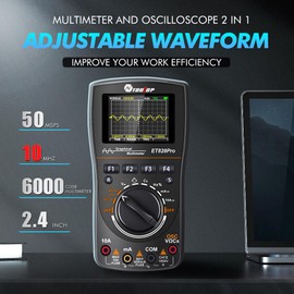 Oscilloscope Multimeter, 2-in-1 Intelligent Digital Scope Meter Multimeter, Professional LED Handheld Oscilloscope Multimeter with 50Msps A/D Automatic Waveform Capture Function